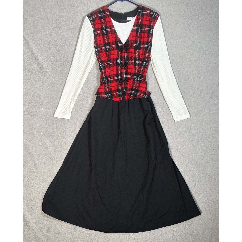 Vintage Miss Dorby Layered Dress Women’s XS Tartan Plaid Sloan Ranger Dianna 80s